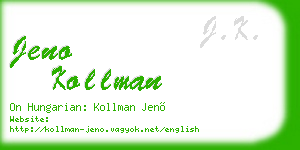 jeno kollman business card