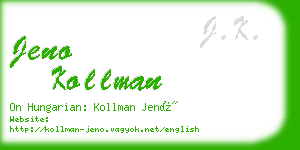 jeno kollman business card